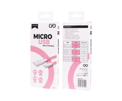 Kabel VIGGO DESIGN USB-microUSB 1m Różowy